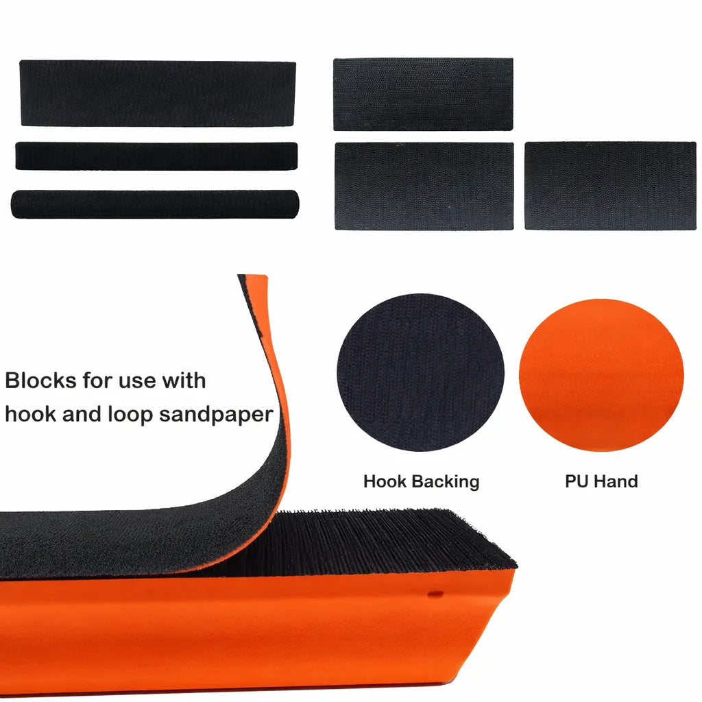Sanding blocks with hook and loop backing