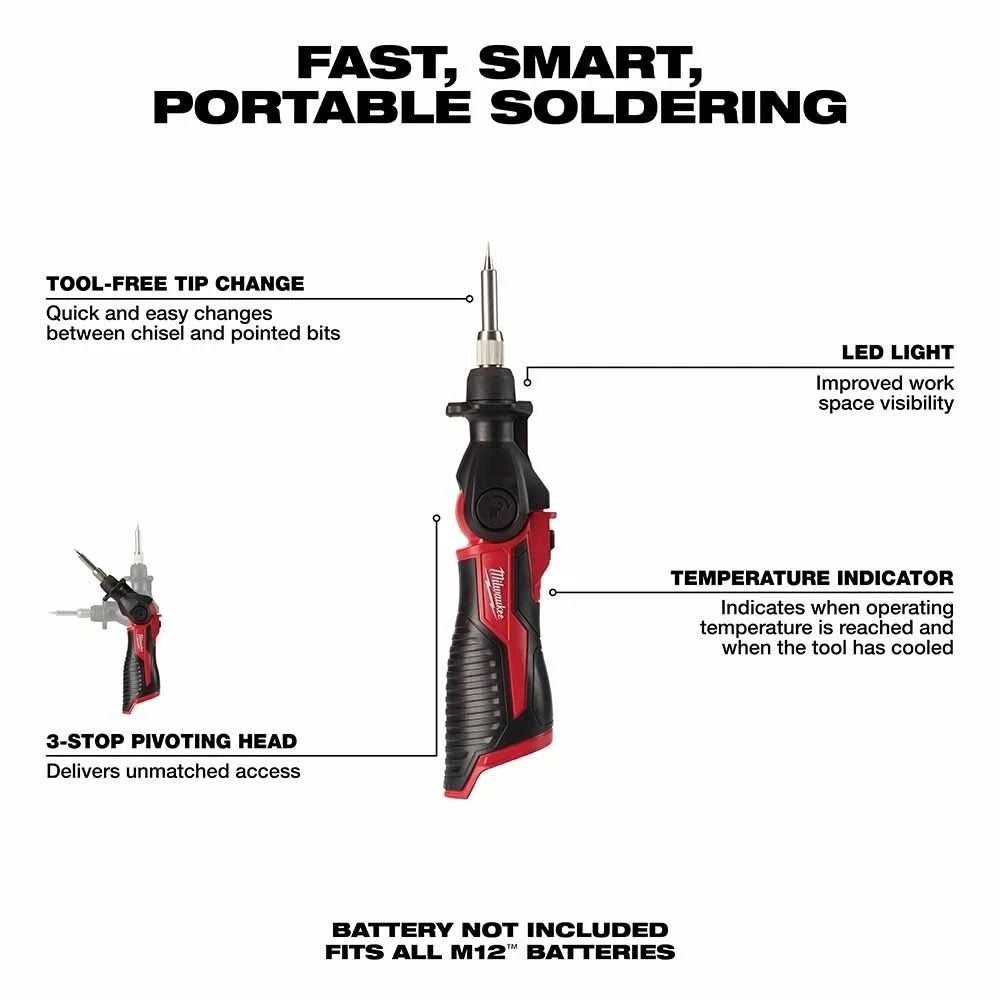 Milwaukee 2488-20 M12 Soldering Iron Tool Only New Sealed Package