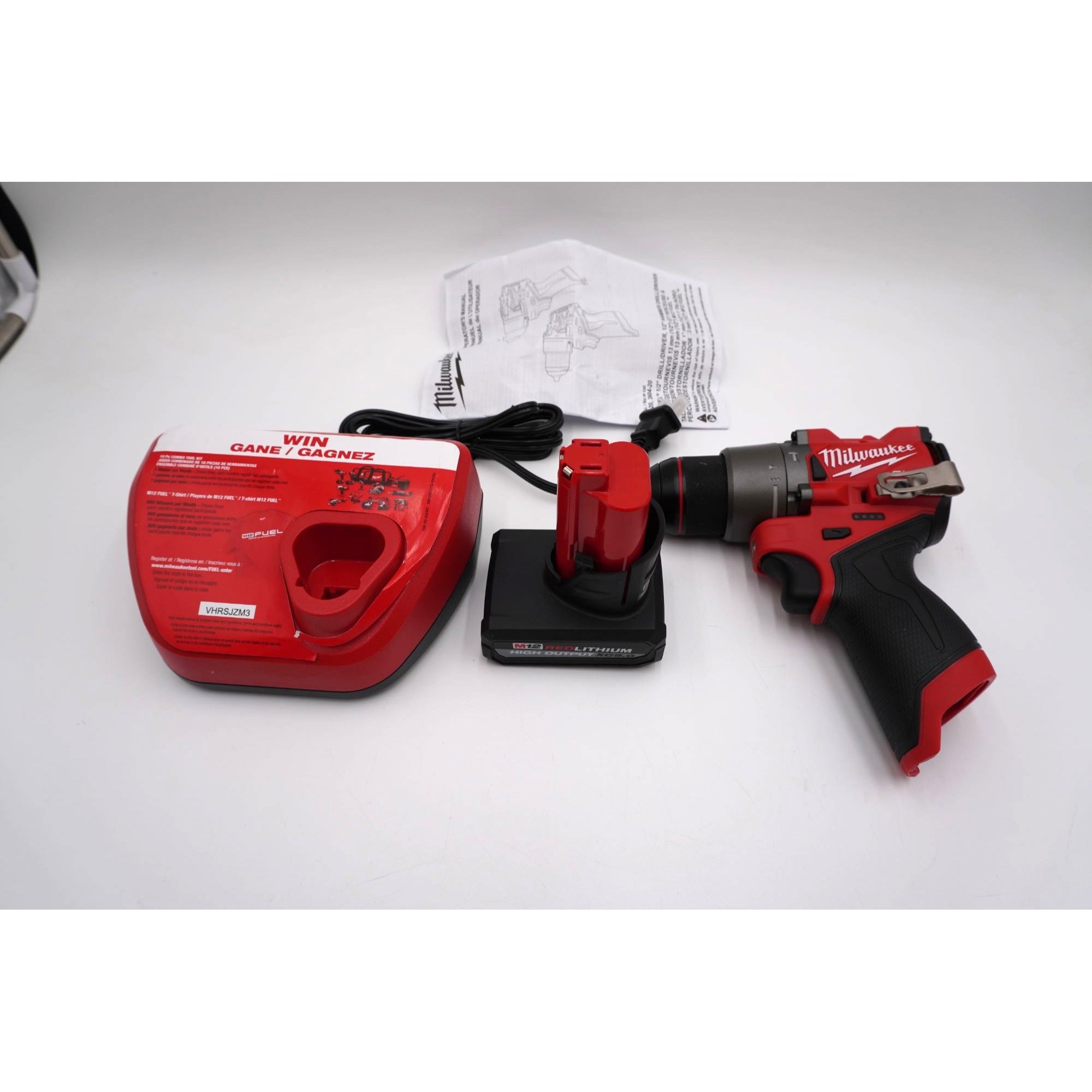 Milwaukee 3404-20 M12 FUEL Hammer Drill Kit XC5.0 Battery Charger Open Box