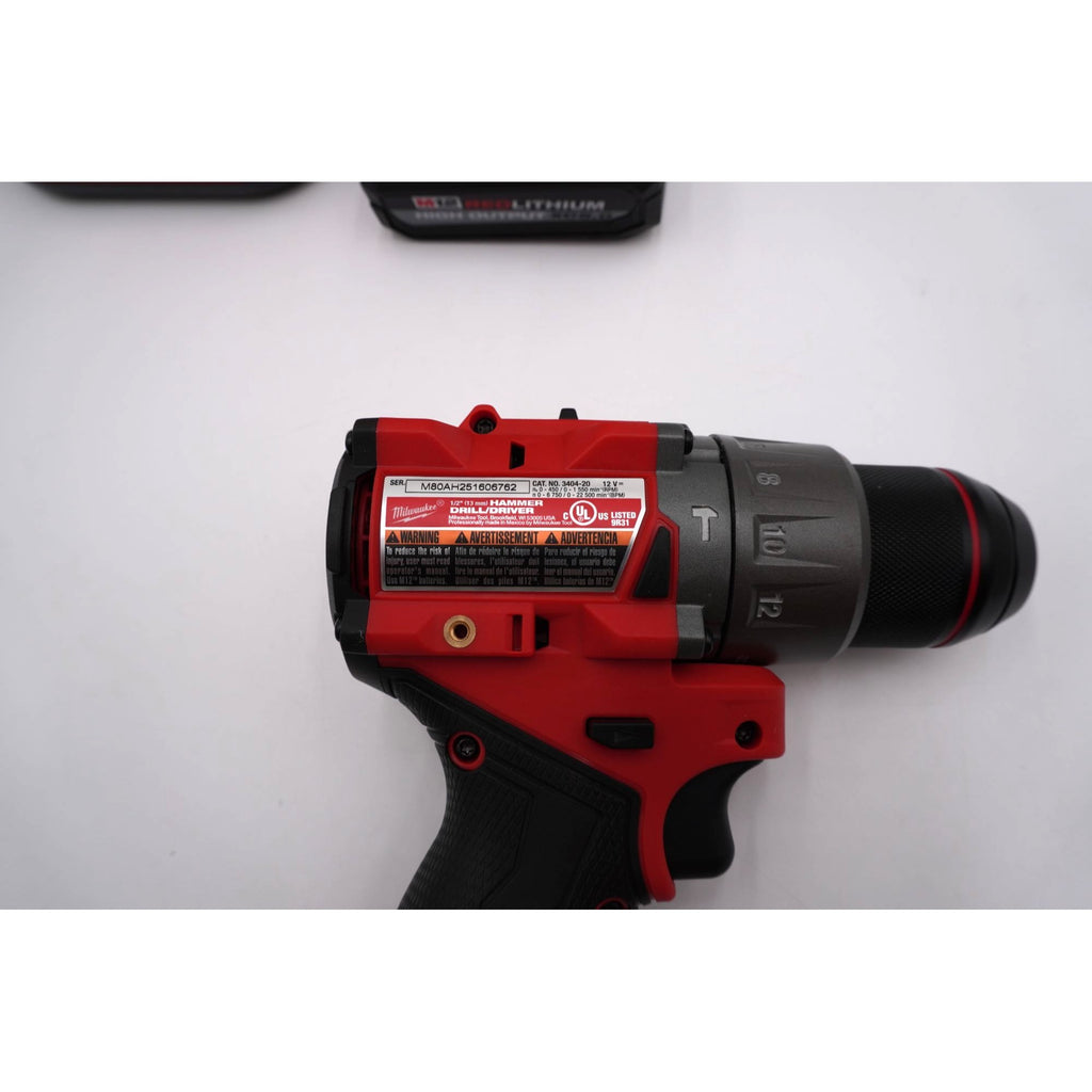 Milwaukee 3404-20 M12 FUEL Hammer Drill Kit XC5.0 Battery Charger Open Box
