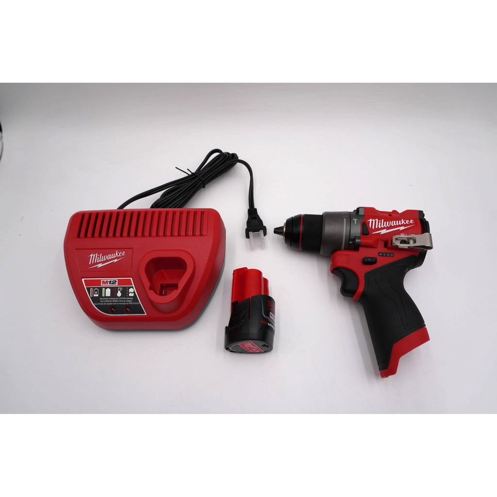 Milwaukee 3404-20 M12 FUEL 1/2" Hammer Drill Driver Kit Battery Charger Open Box