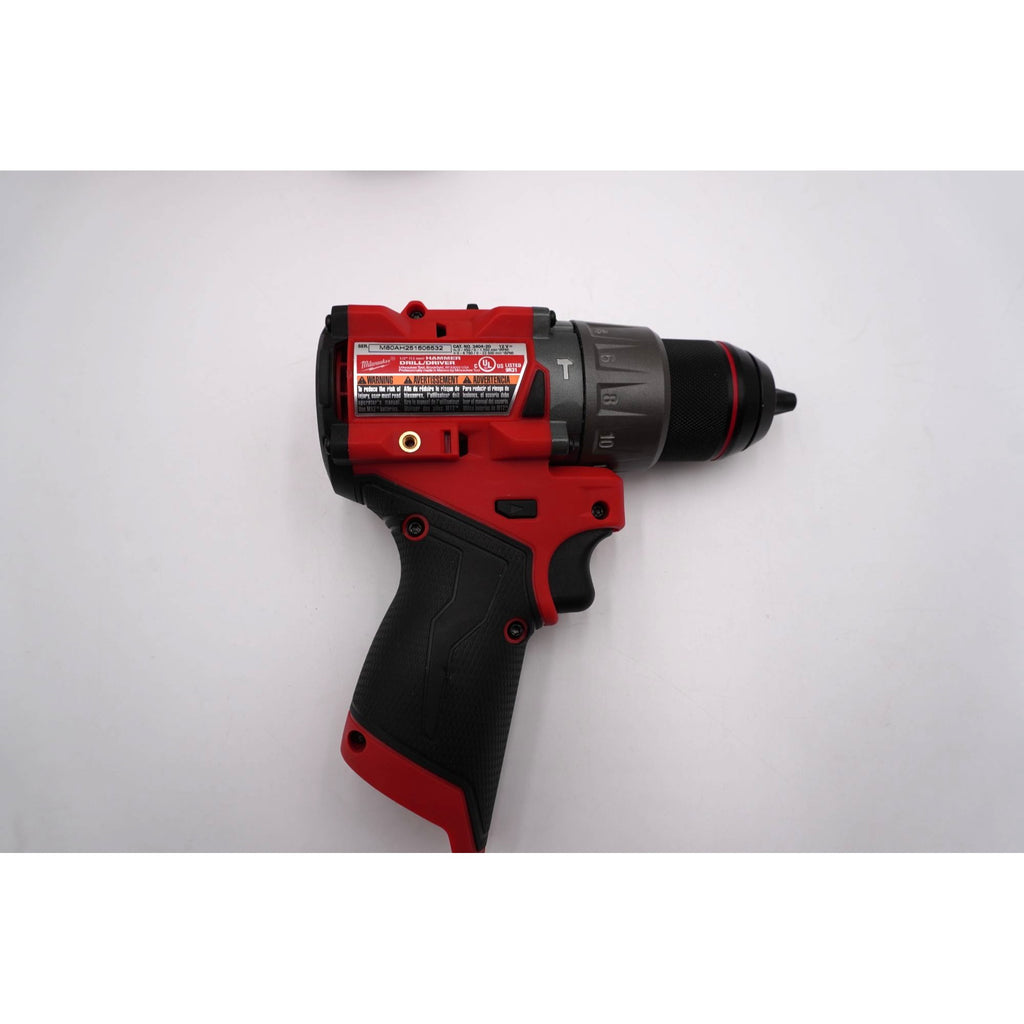 Milwaukee 3404-20 M12 FUEL 1/2" Hammer Drill Driver Kit Battery Charger Open Box