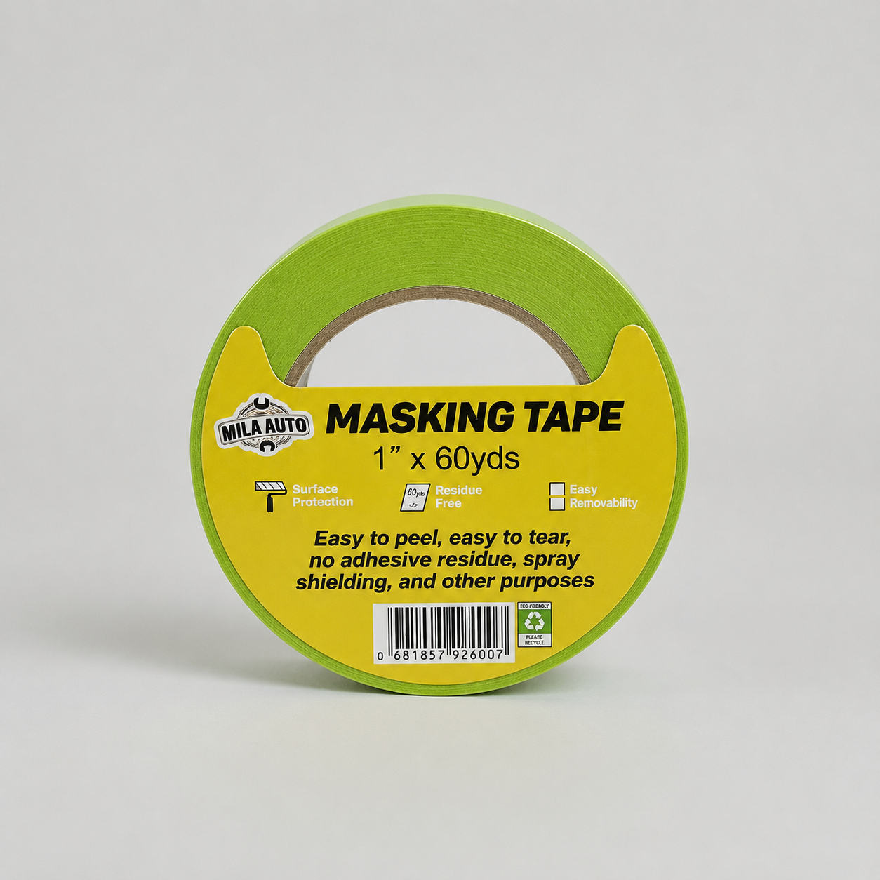 1" Automotive Masking Tape x 60 Yards — Professional Grade | Green