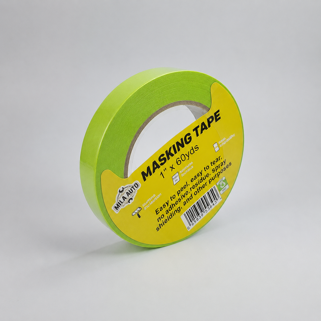 1" Automotive Masking Tape x 60 Yards — Professional Grade | Green