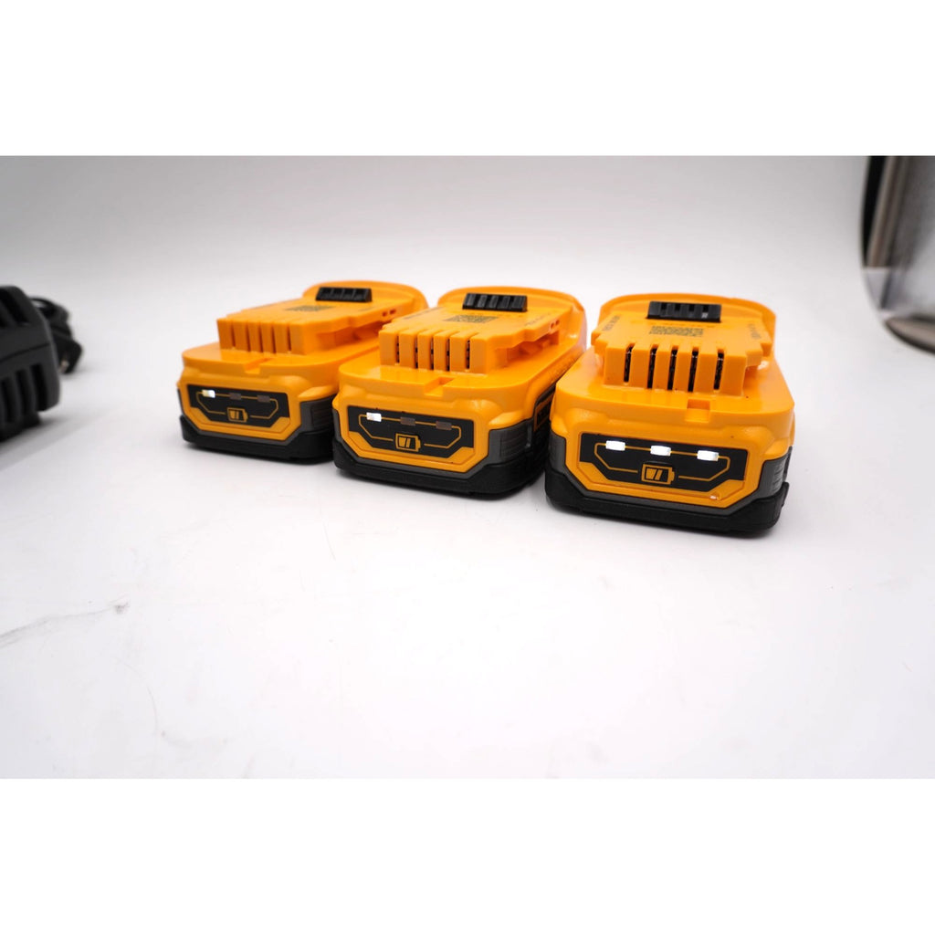 DEWALT DCBP034 POWERSTACK 20V Batteries 3-Pack w/ DCB1104 Charger