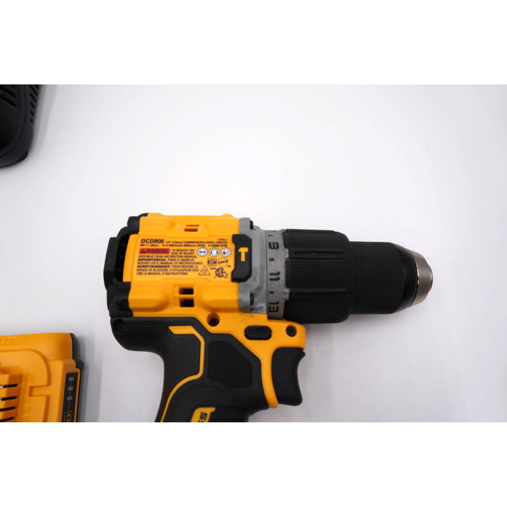 DEWALT DCD806 20V MAX XR Brushless Hammer Drill Kit Battery Charger