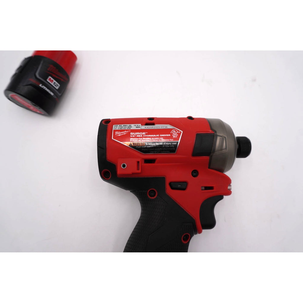 Milwaukee 2551-20 M12 FUEL Surge 1/4" Hex Driver w/ 2.0Ah Battery