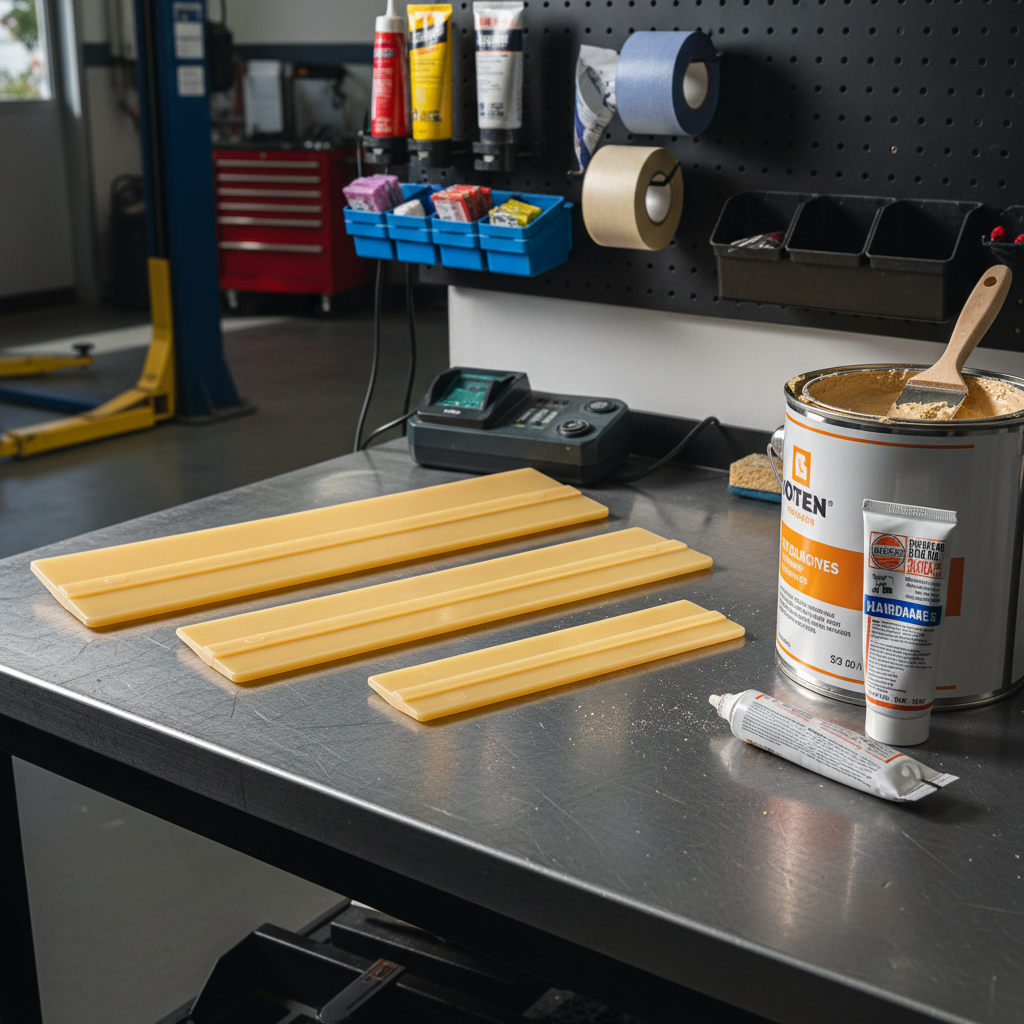 MILA AUTO paint spreaders in 3 sizes on a workbench