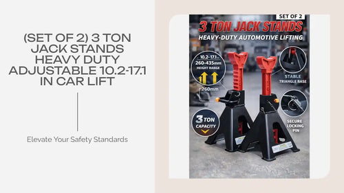 (Set of 2) 3 Ton Jack Stands Heavy Duty Adjustable 10.2-17.1 in Car Lift by@Outfy