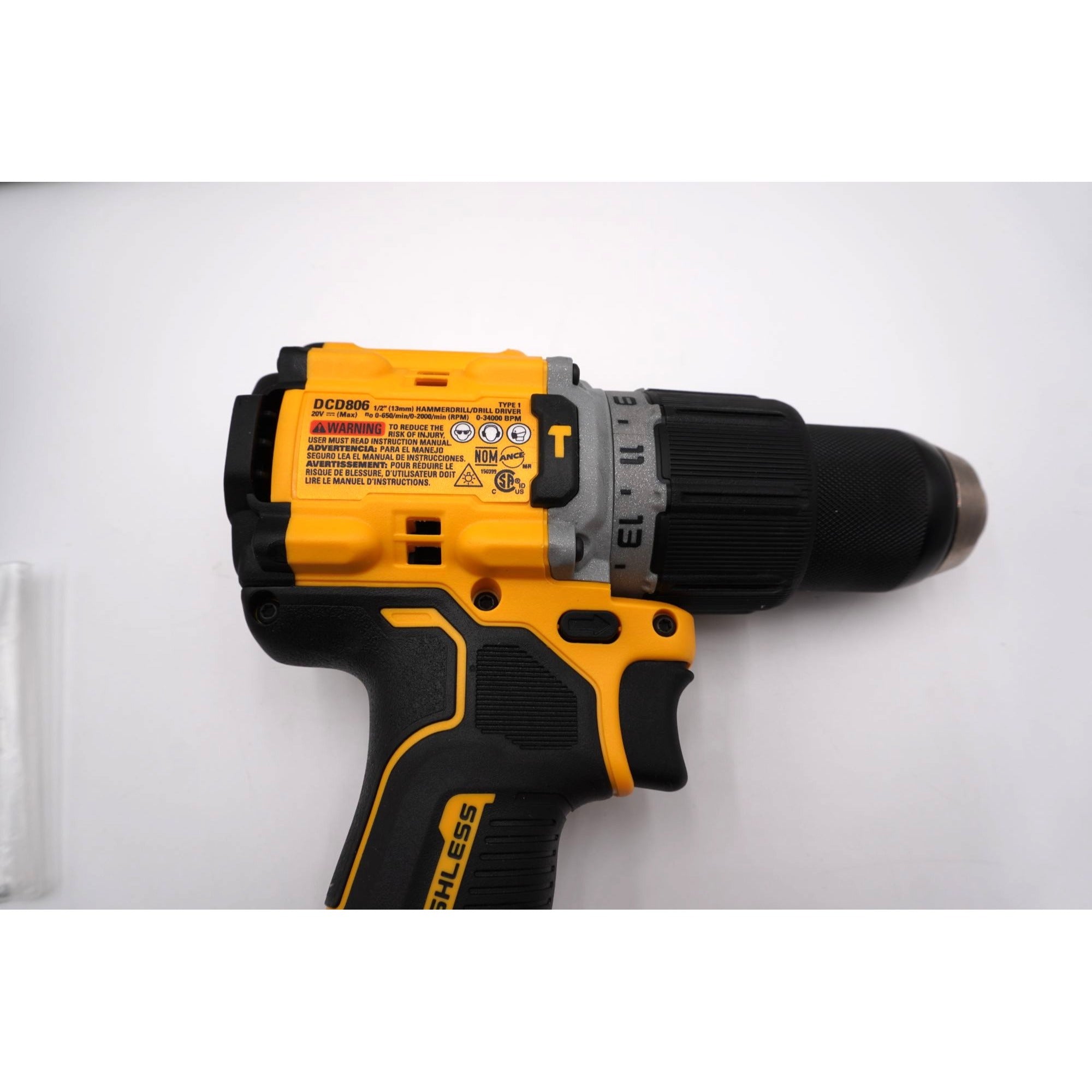 DEWALT DCD806 20V MAX XR Brushless Hammer Drill Kit Battery Charger Bag