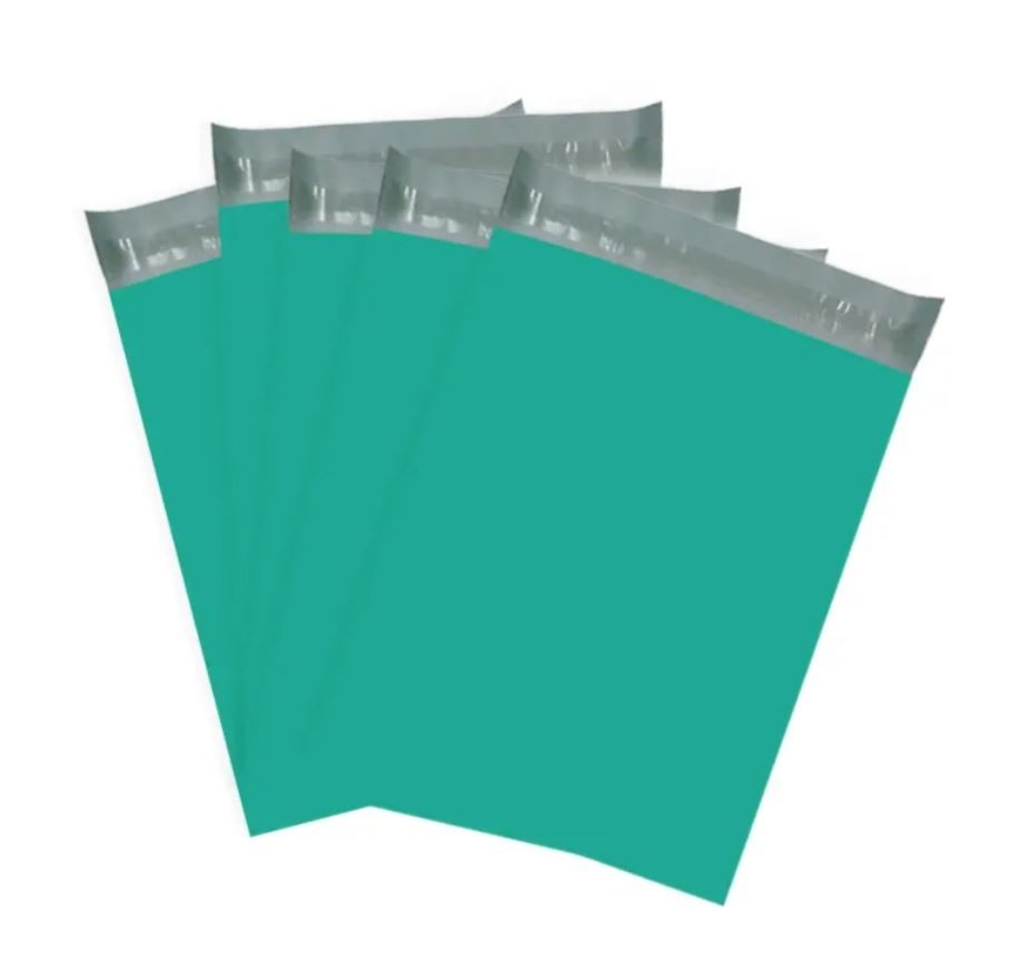 10x13 Poly Mailers Shipping Bags Envelopes Premium Bag - Teal and White