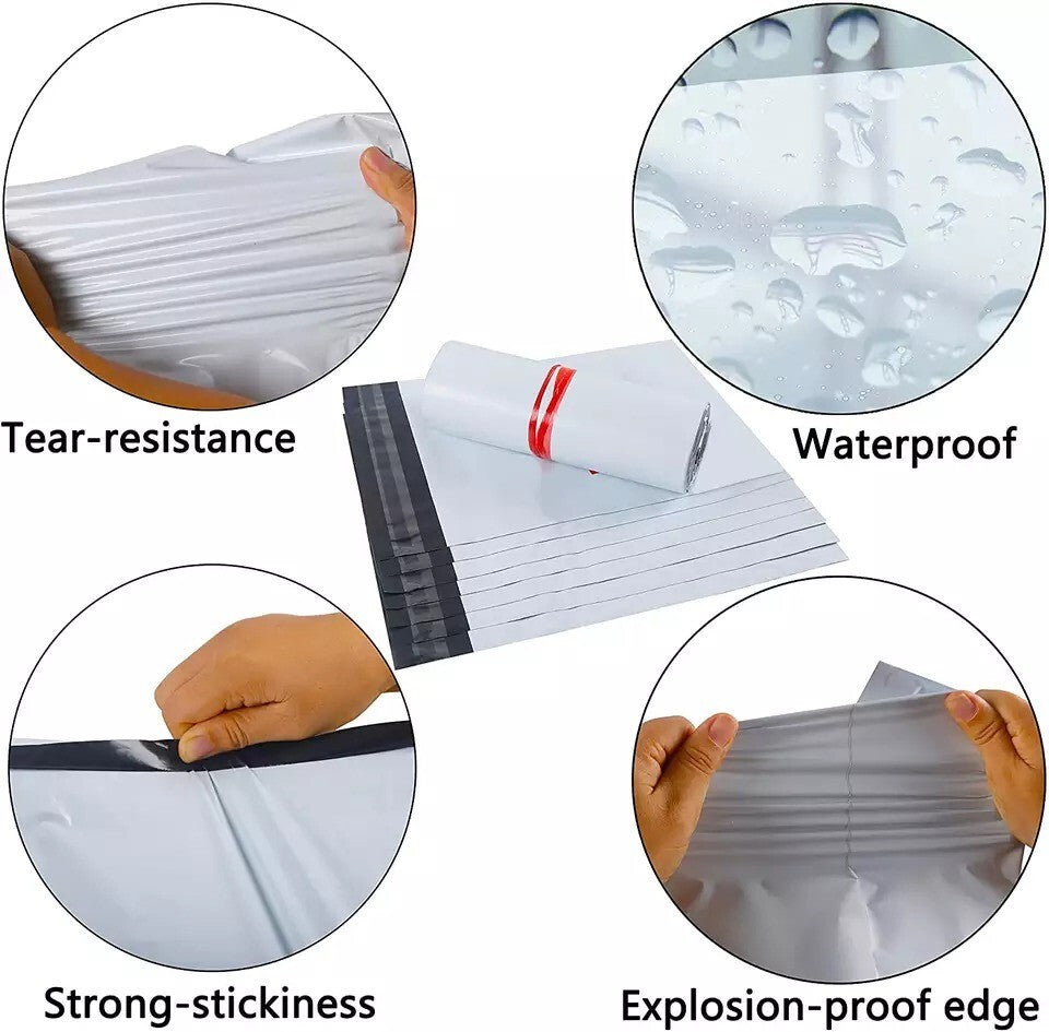 100 - 500 19x24 Poly Mailers Shipping Envelopes Self Sealing Plastic Bag - White
