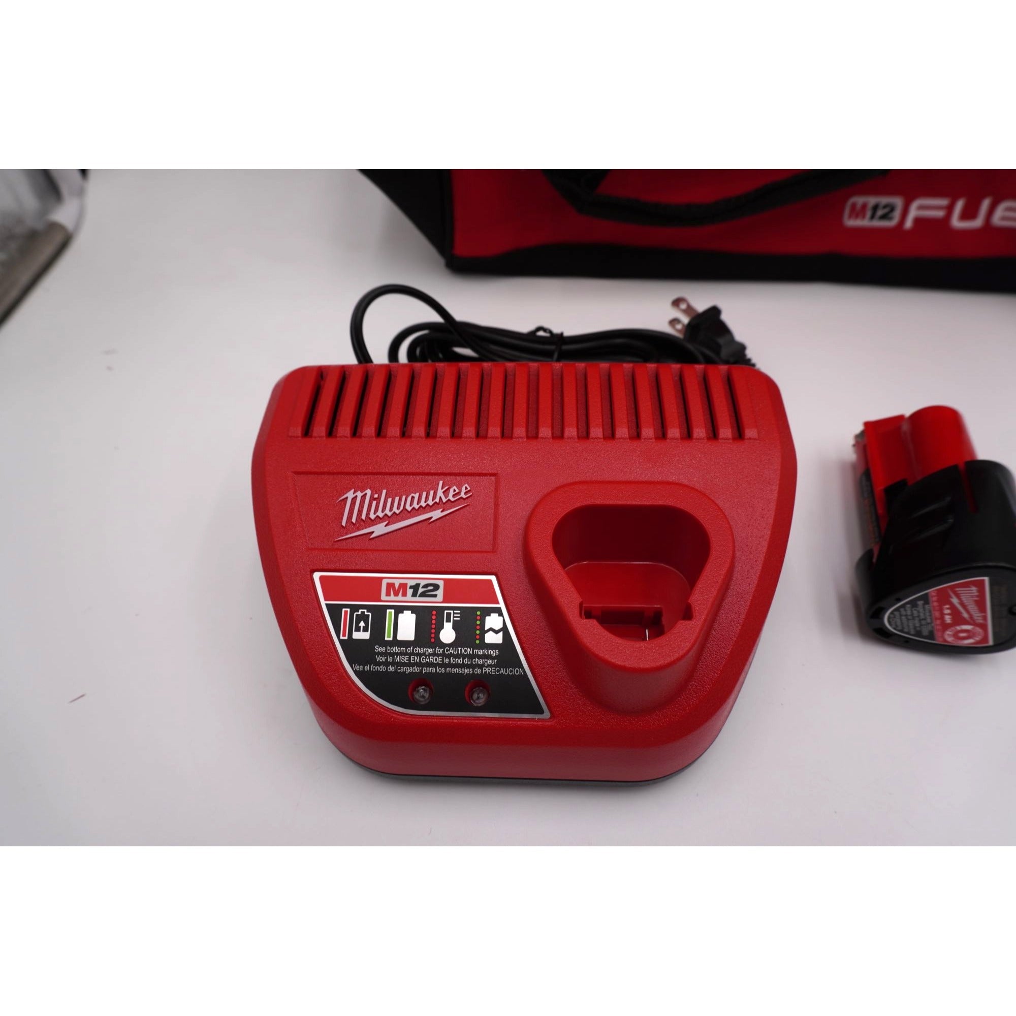 Milwaukee 3404-20 M12 FUEL 1/2 Hammer Drill Kit Battery Charger Bag Open Box