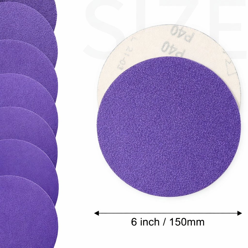 100 PCS - 6 in Sanding Discs 40-3000 Grit Hook Loop Sander Orbital Sandpaper Pads - Image 5