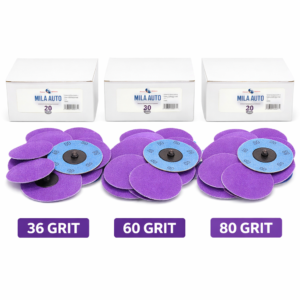 3 Inch Sanding Discs Ceramic Quick Change 36/60/80 Grit Purple Roloc 25 PCS Box