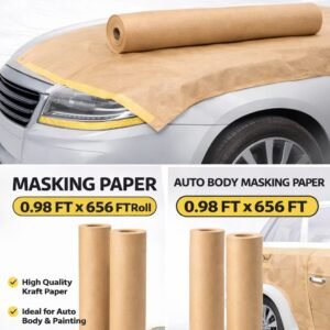 Kraft Masking Paper Roll 0.98ft, 1.48ft & 1.97ft x 656.16ft Auto Paint Body Shop - 0.98ft x 656.16ft