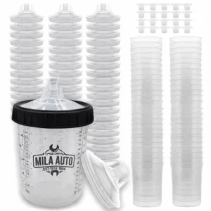 (50 Pack) Disposable Spray Gun Cup System Liners Lids 400ml 13.5oz 800ml 27oz