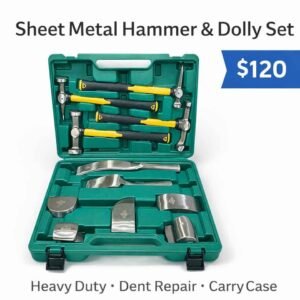 11-Piece Sheet Metal Hammer & Dolly Set – Auto Body Dent Repair Kit w/ Case