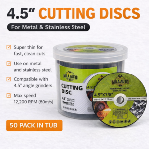 4.5" Cutting Discs for Metal & Stainless Steel – 50 Pack – 7/8" Arbor