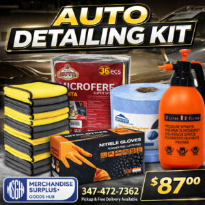 Auto Detailing Kit – 4PCS Set (Gloves, Microfiber Towels, Industrial Wipes, Sprayer) – Only $87
