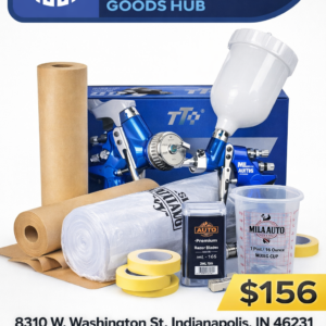 Bundle Of Auto Paint Kit – Spray Gun + Full Masking Supplies – $156