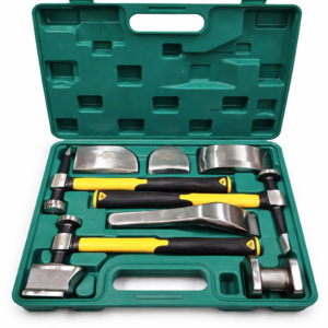 9-Piece Sheet Metal Hammer & Dolly Set – 3 Hammers + 6 Precision Dollies – Auto Body Repair Kit